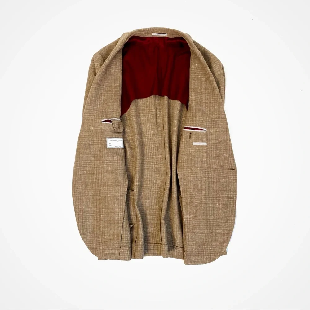 Brunello Cucinelli Silk & Linen Plaid Blazer | 44 - Picture 4 of 15